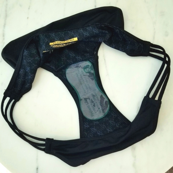 Victoria's Secret Vintage Strappy Black Brazilian String Bikini Swimsuit Bottom - Picture 7 of 13